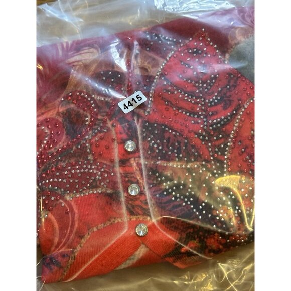 One World Live And Let‎ Live Woman Size 2X Colorful Sweater Blouse Gems Colorful - Picture 15 of 15